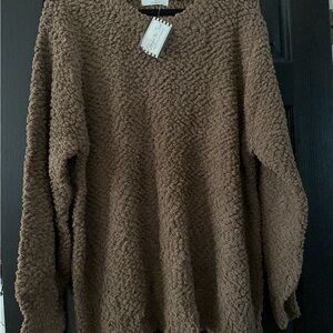 Grace Brown Textured Sweater